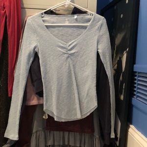 Me to we cinched neck shirt